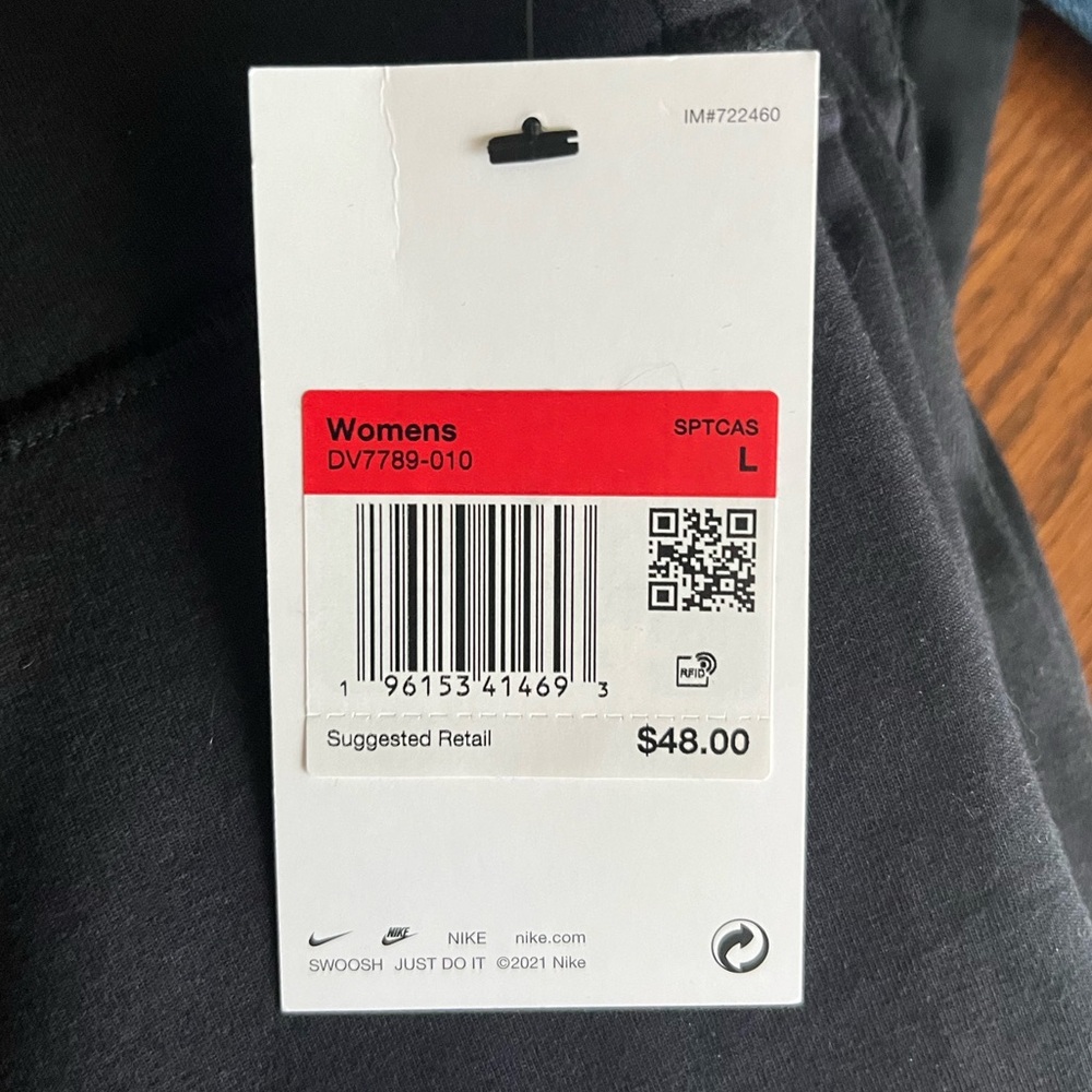 NWT Nike Classic High-Waisted 7/8 Black Cotton Leggings Large L - Picture 4 of 12